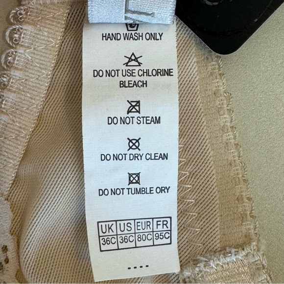 NWT ALEGRO Lingerie Innocent Lily Lace Bra in “Skin” Nude Unlined Underwire 36C - Picture 14 of 16